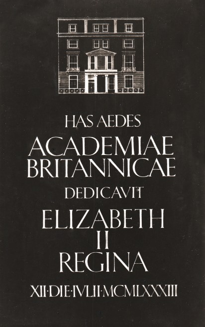 British Academy Glass commemorative plaque
