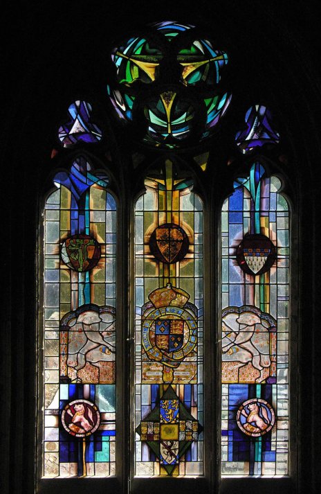 Broughton Castle Chapel reusing ancient glass